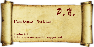 Paskesz Netta névjegykártya